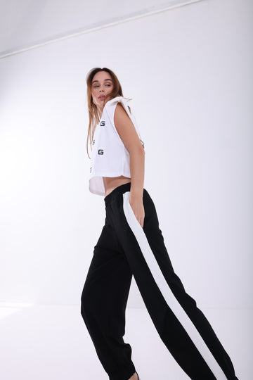 Cotton Pants with White Stripe - AngelCode