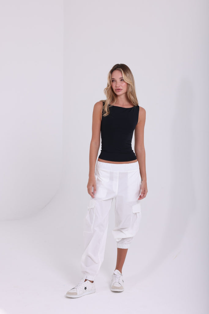 White Cargo Summer Pants - AngelCode