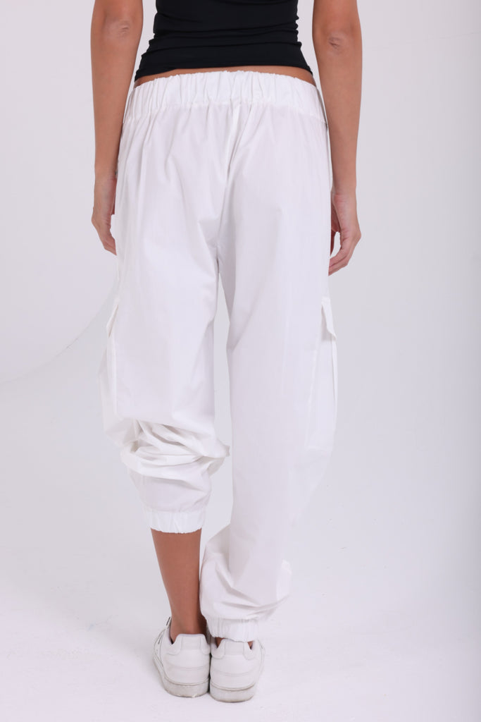 White Cargo Summer Pants - AngelCode