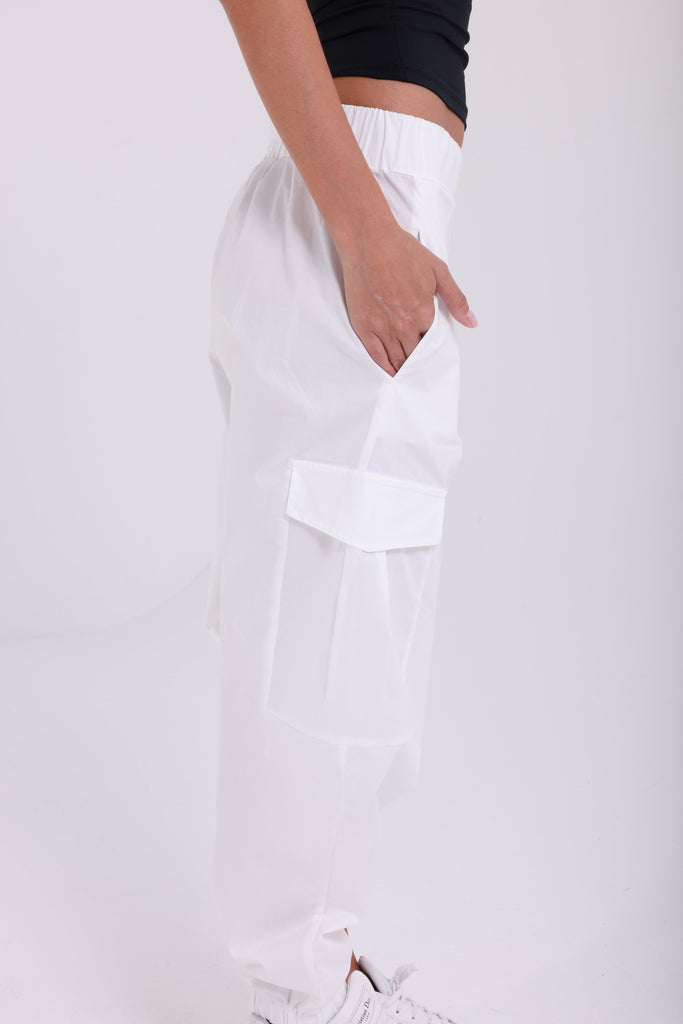 White Cargo Summer Pants - AngelCode