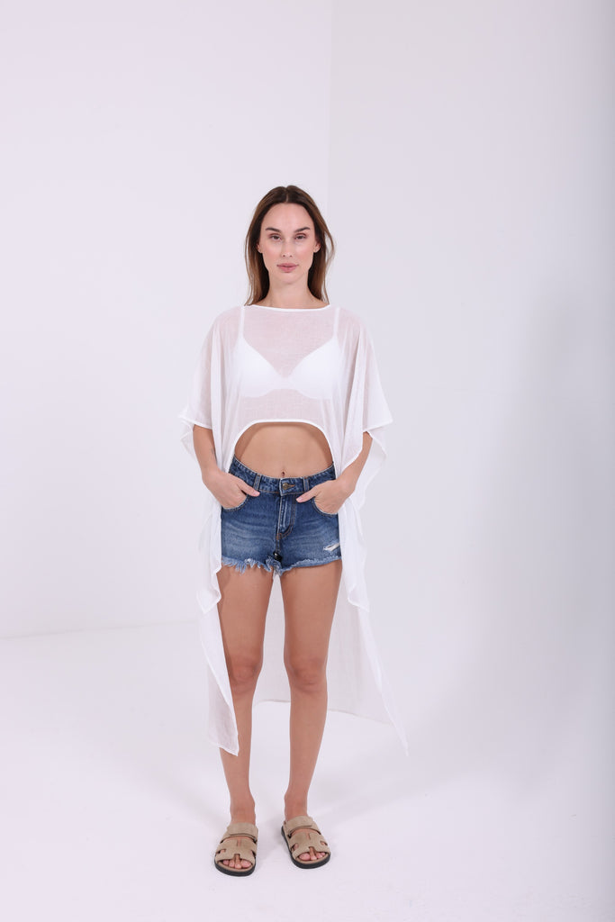 Short front Long back chiffon Top - AngelCode